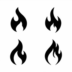 Unique Flame Icon Bundle Vector Design Collection