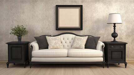 Elegant Living Room Interior Design With Sofa And Decor