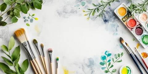 Creative Journey: Embrace Nature's Palette with Brushes and Watercolors for Inspiration
