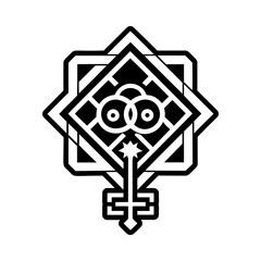 A glyph icon depicting ancient key tattoo