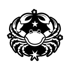 Obraz premium Cancer crab tattoo icon in glyph style