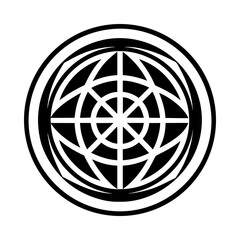 A glyph style icon of earth symbol