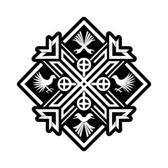 Geometric birds motif icon in glyph style