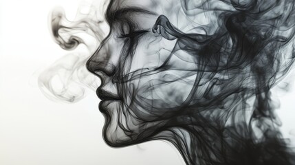 Fototapeta premium Abstract representation of pollution, swirling industrial smoke creating an ominous human face, [conceptual pollution], [artistic haze].