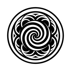 Golden spiral motif, glyph style icon