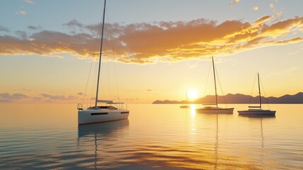 Sailboats at Sunset