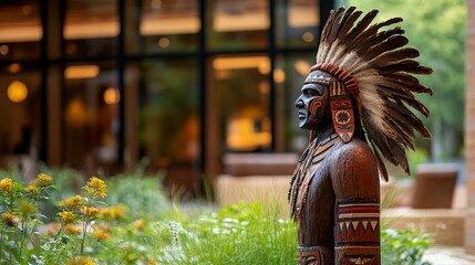 Embodying Heritage: A Native American Warrior's Spirit in Nature's Embrace