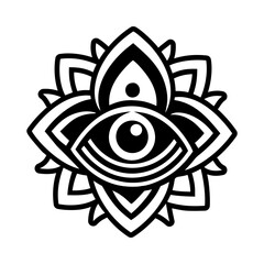 Mystic vision tattoo icon in glyph style