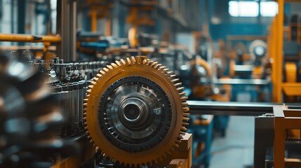 Fototapeta premium A factory full of different types of industrial machinery, all in motion.