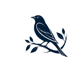 bird logo silhouette vector line art logo design