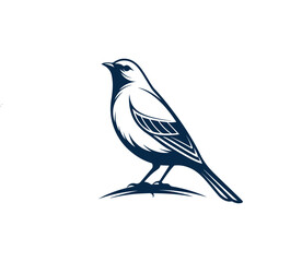 bird logo silhouette vector line art logo design