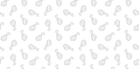 fried chicken seamless pattern background. doodle fried chicken pattern background. Fried chicken doodle pattern. fast food background. Chicken leg pattern. Chicken wings pattern. burger pattern.