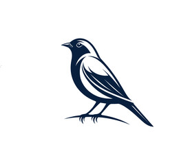 bird logo silhouette vector line art logo design
