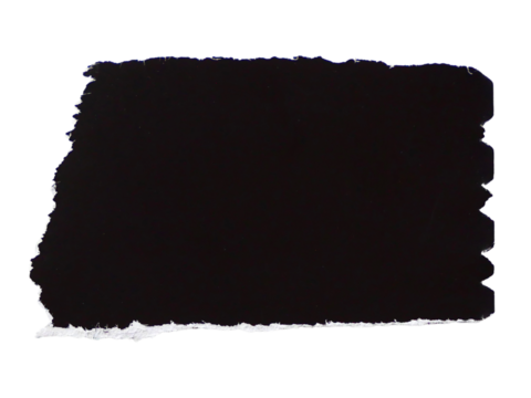 Pieces of torn or cut black paper, design elements isolated on transparent background.