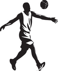  basketball player silhouette icons set
