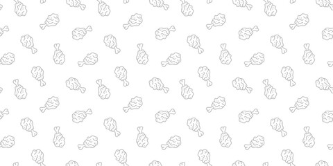 fried chicken seamless pattern background. doodle fried chicken pattern background. Fried chicken doodle pattern. fast food background. Chicken leg pattern. Chicken wings pattern. burger pattern.