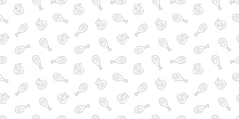 fried chicken seamless pattern background. doodle fried chicken pattern background. Fried chicken doodle pattern. fast food background. Chicken leg pattern. Chicken wings pattern. burger pattern.
