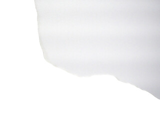 Pieces of torn or cut white cardboard isolated design element on transparent background.
