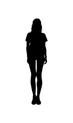 silhouette of young beautiful woman - vector illustration