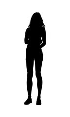 silhouette of young beautiful woman - vector illustration