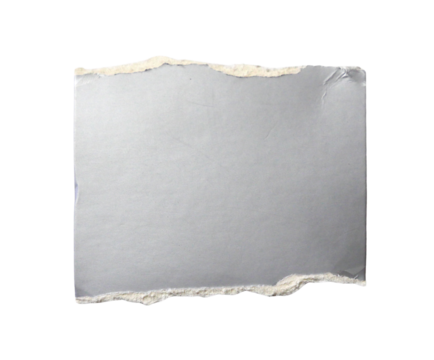 Pieces of torn or cut gray cardboard isolated design element on transparent background.