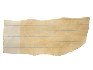 Pieces of notebook paper with white old torn or cut lines. Design elements isolated on transparent background.