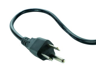 Wire cable of usb and adapter isolated on white background.