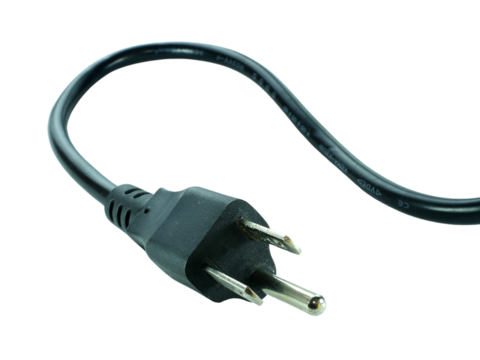 Wire cable of usb and adapter isolated on white background.