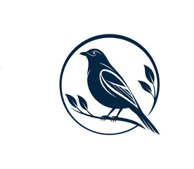 bird logo silhouette vector line art logo design