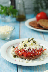 A traditional Cretan dish Dakos	