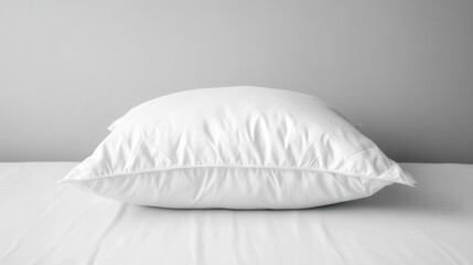Soft White Pillow on Fresh Bed Linen