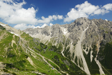 Fototapeta premium Muttekopfhütte cabin in the Austrian Alps, near Imst 