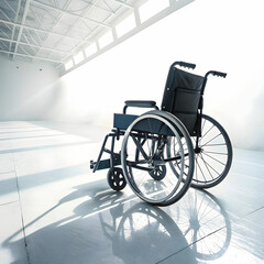 Fototapeta premium wheel chair in white background