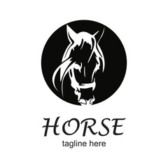 Horse logo design simple concept Premium Vector