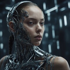 AI-generated Portraits: Futuristic AI-rendered faces or figures with surreal details.