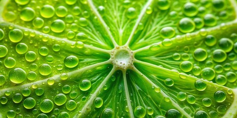 Vibrant Lime Circle Macro Photography: Juicy Citrus Texture Close-Up