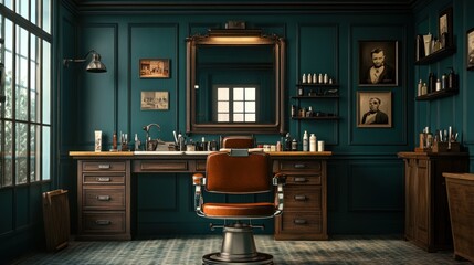 Classic Barbershop Interior Design Elegant Vintage Style