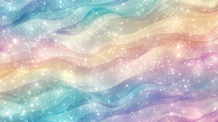 Obraz premium Pastel Waves with Sparkling Celestial Dust