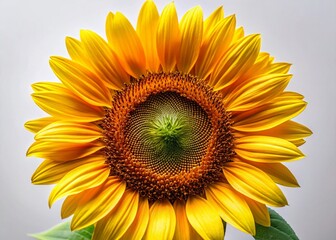 Obraz premium Vibrant Sunflower Close-up on White Background - Nature Stock Photo