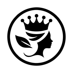 simple vector icon of royal queen with crown