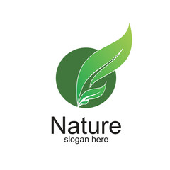 Nature logo design simple concept Premium Vector