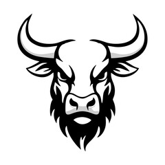 Obraz premium bull with crown on head mighty simple vector logo