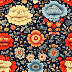 a traditional Chinese silk embroidery pattern seamless, tileable