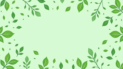 Obraz premium Image with a simple, clean design featuring a green background and a repeating pattern of stylized leaves.