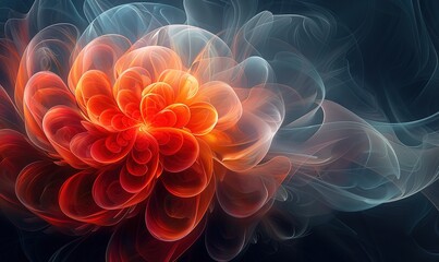 Obraz premium Fractal , colors, three-dimensional shapes, overlay, dark and light