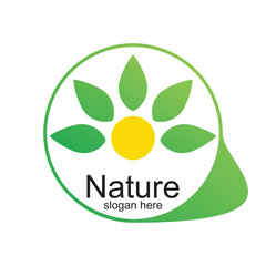 Nature logo design simple concept Premium Vector