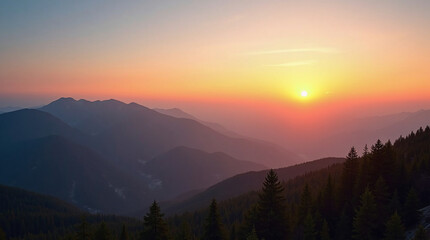 Breathtaking Mountain Panorama at Sunrise
