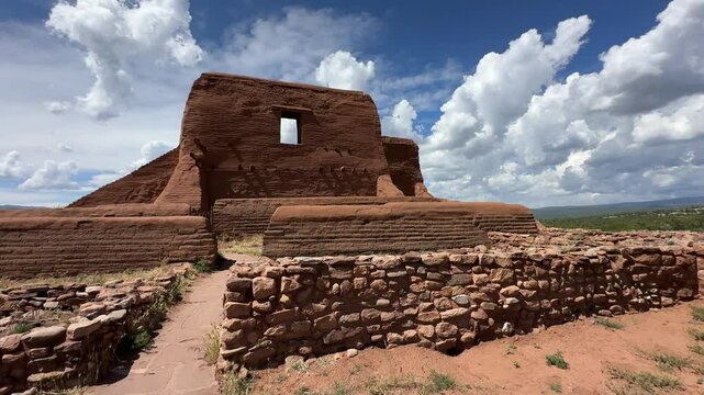Pecos National Historical Park, New Mexico, USA: Pecos National park near Santa Fe New Mexico, Pecos Mission church, native american Indians, Pueblo Revolt, adobe ruins, Spanish church