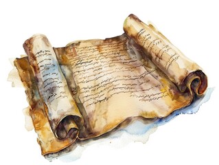 Clipart of a Pharisees scroll watercolor