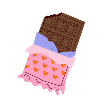chocolate bar pink wrapper bite taken clip art preview